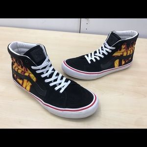 Thrasher High top Vans Flames design